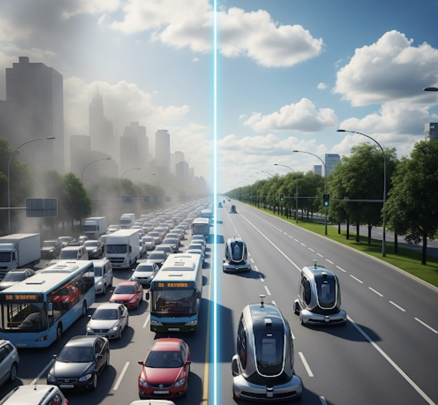 AI analyzing traffic patterns